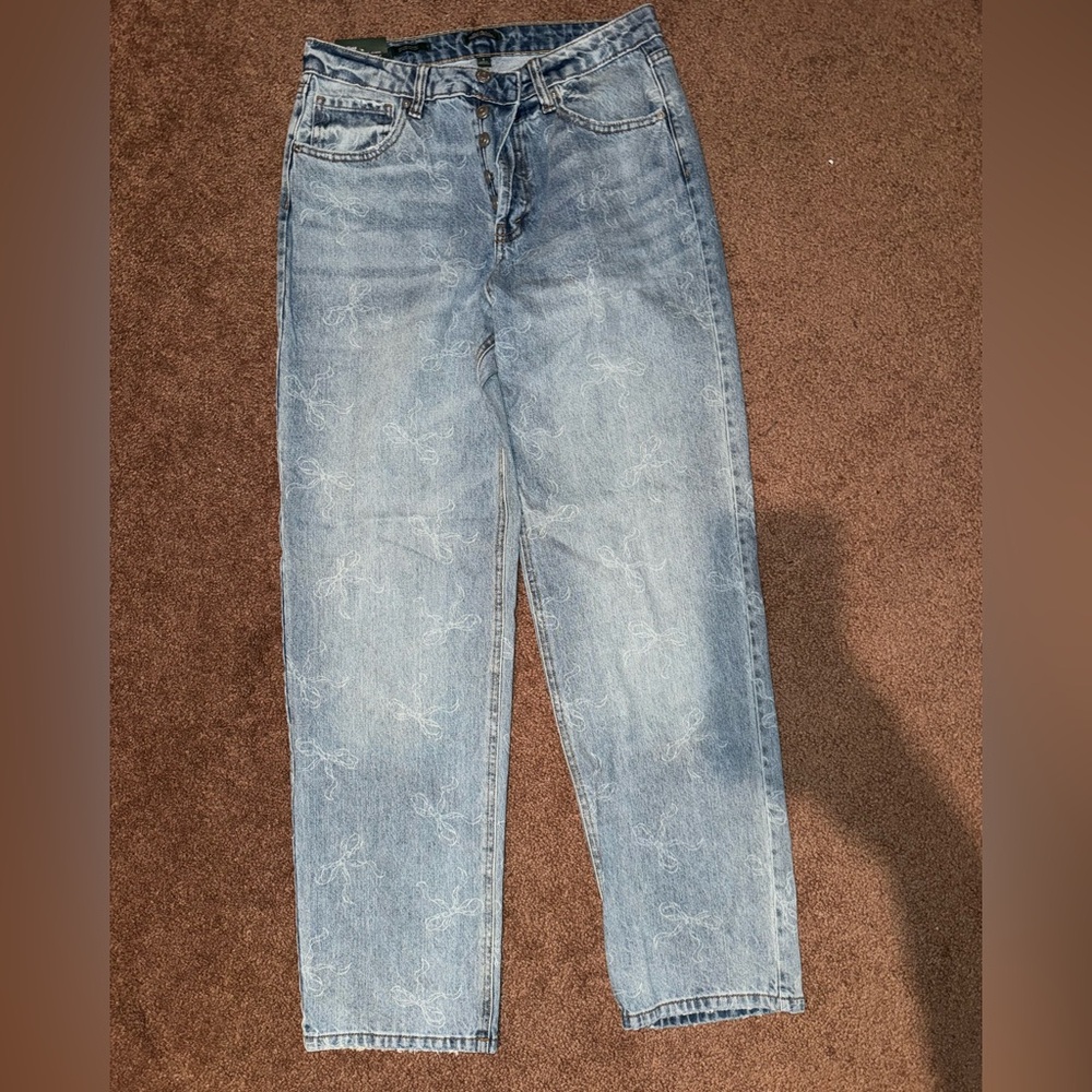 Wild Fable High Rise Straight Leg Bow Jeans